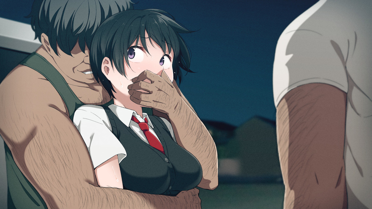 夜 道 で キ モ オ ヤ ジ に ハ イ エ-ス さ れ ち ゃ う JK.女 の 独 り 歩 き は 危 険. 