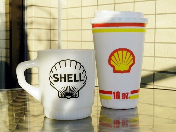 Fire-King - 60s 70s Shell ファイヤーキング アドマグ カップ シェル19ty8 60s 70s Shell ファイヤーキング アドマグ カップ シェル19ty8