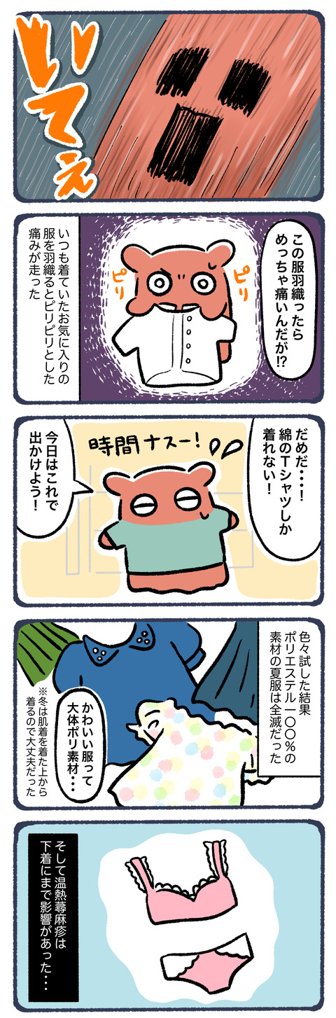 温熱蕁麻疹になってユニクロの下着を愛す3