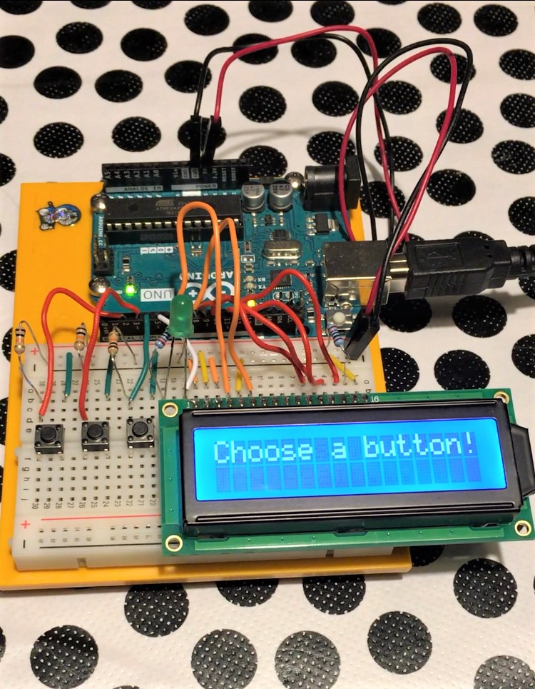 【Arduino】当たりはどのボタン?くじ引きゲーム☆【液晶】 : 猫子のわくわく☆電子工作ラボ