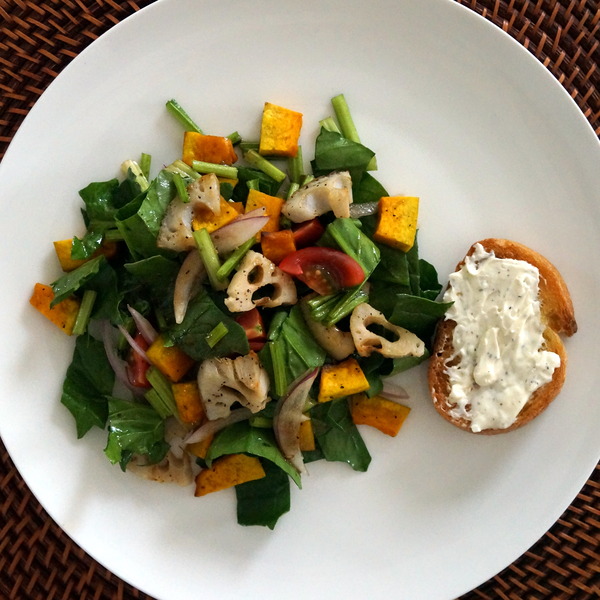 根菜のサラダ 手作りブルサンNYCooking DSC03617