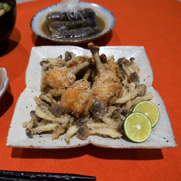 手羽先としめじのから揚げ DSC03927