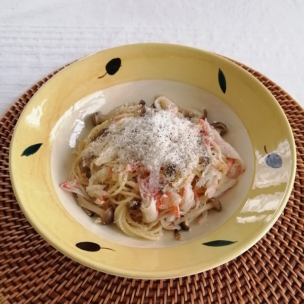 2020 05 カニとしめじのパスタ