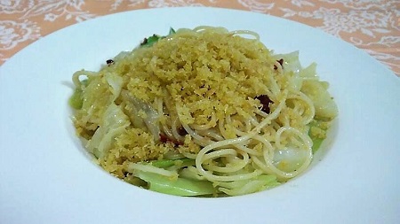 2017 03キャベツとアンチョビのパスタ (2)-450