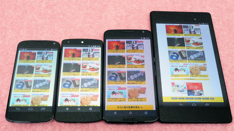 「Nexus 6」を他のNexusやiPhone 6 Plusと比較した結果 → 「あれ、色が・・・」