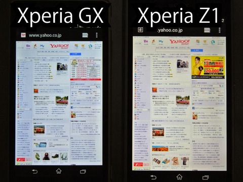 XperiaZ1に尿液晶であるとの指摘