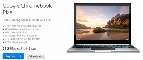 グーグル、オリジナルChromebook「Pixel」発売　タッチ対応のハイエンドPC