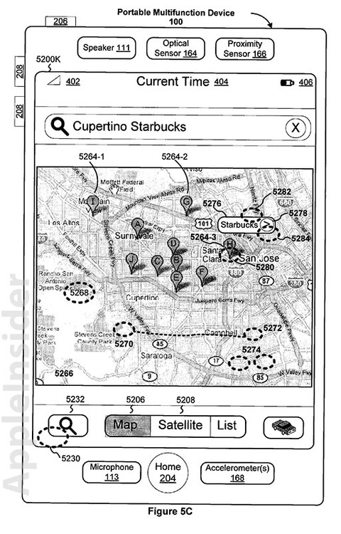 アップル、「iOS」における地図アプリの統合に関する特許を取得