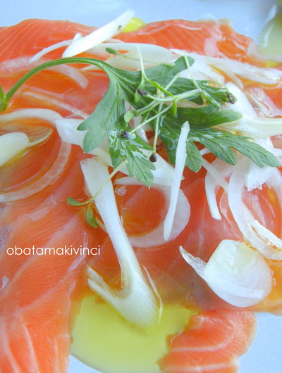 Carpaccio di Salmone con Olio Evo Bonissimo