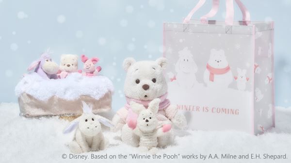 プーさんと仲間たちに雪が積もって真っ白に！ 冬のコレクション「WHITE