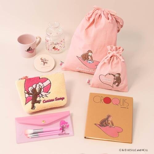 ロフトにパステルピンク色がかわいい「おさるのジョージ」の雑貨