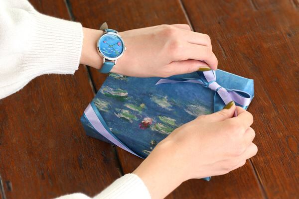 絵画 東京ウォッチ 2024年9月新作】ブルーブルーエの人気絵画ウォッチのラウンド型にモネ