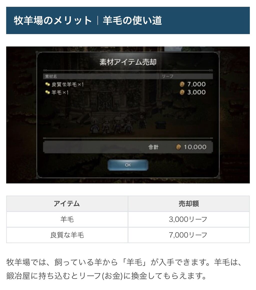 オクトラ 羊毛の使い道ってなんか言及されてたっけ オクトパストラベラー 大陸の覇者攻略まとめ オクトラ 羊毛の使い道ってなんか言及されてたっけ オクトパストラベラー 大陸の覇者攻略まとめ