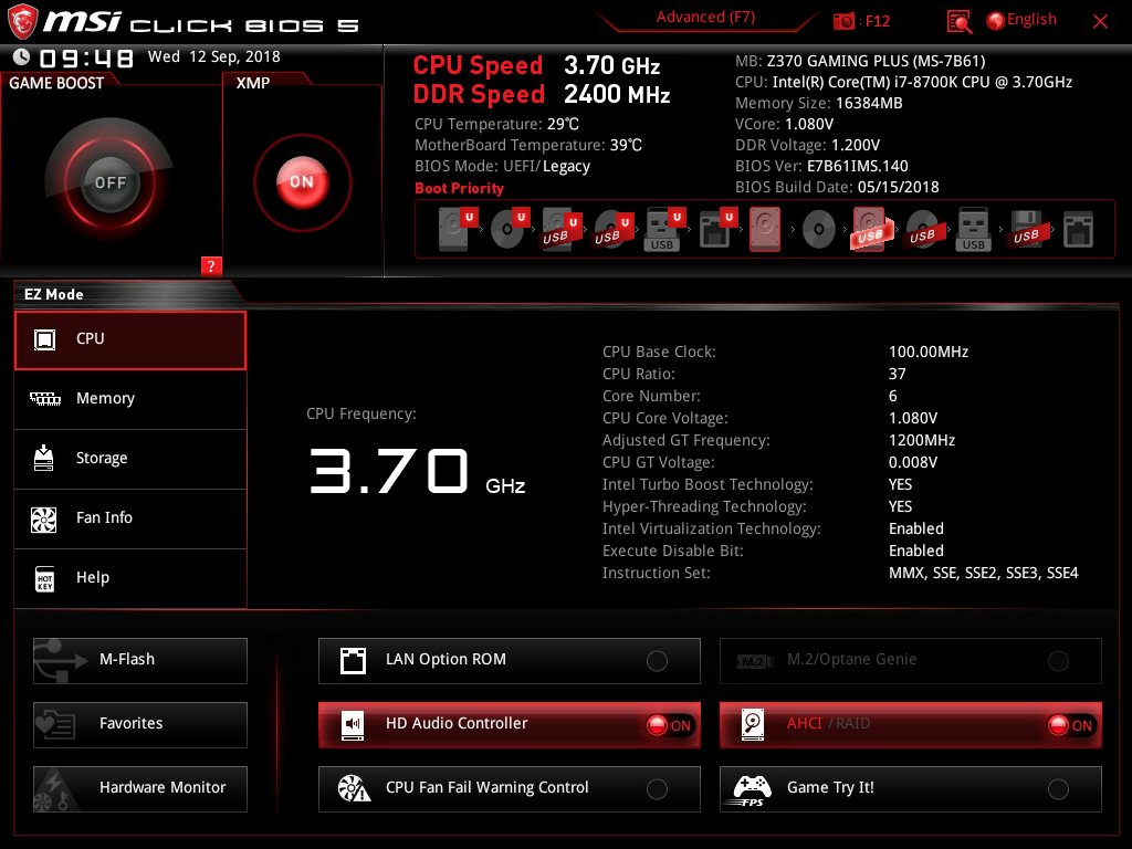 OCMEMORY DDR4-3600をMSI Z370 Gaming Plusで起動する : AKIBA