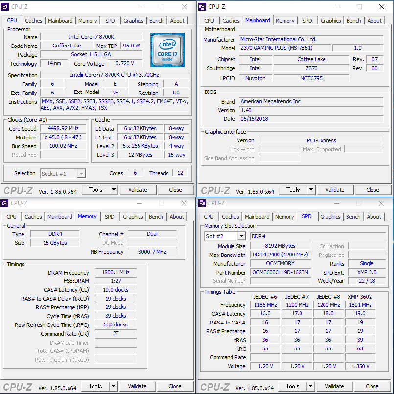 Ocmemory Ddr4 3600をmsi Z370 Gaming Plusで起動する Akibaオーバークロックcafe