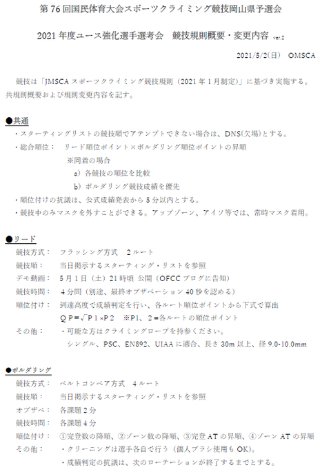 県予選会レギュレーション2021