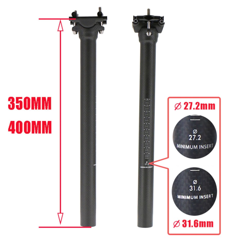 GUSTO カーボン シートポスト 27.2 Toseekカーボンシートポスト27.2 31.6mm長さ400mmマットブラック