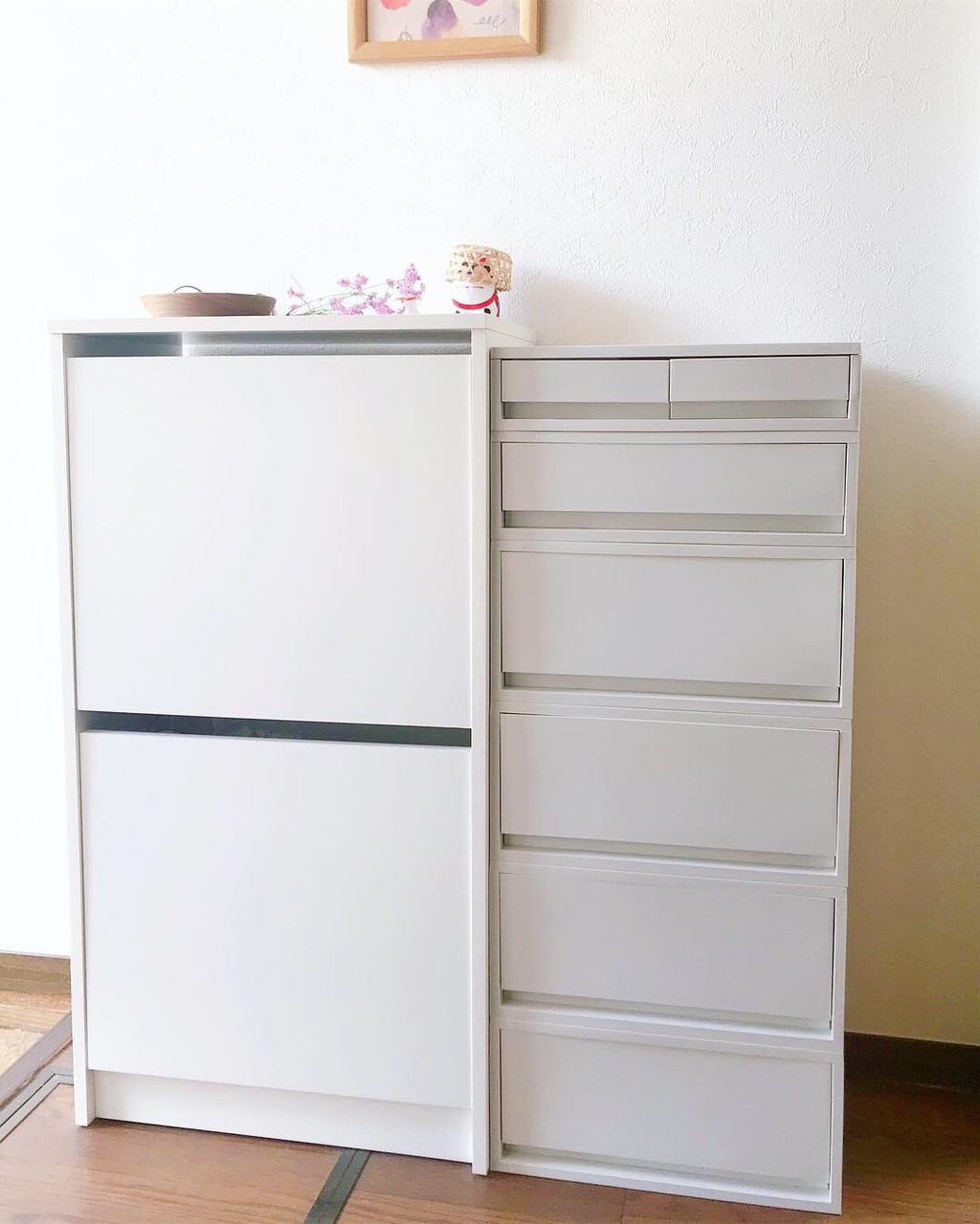 IKEAの靴箱 GULLABERG グラベリ シューズボックス2段, グレー