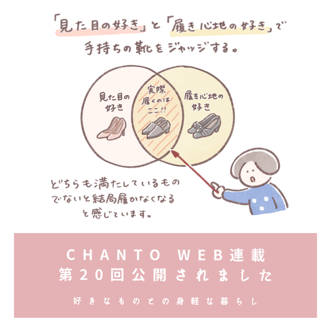 20足以上の靴を8足に。靴を手放すルール。【CHANTO WEB連載記事公開のお知らせ】