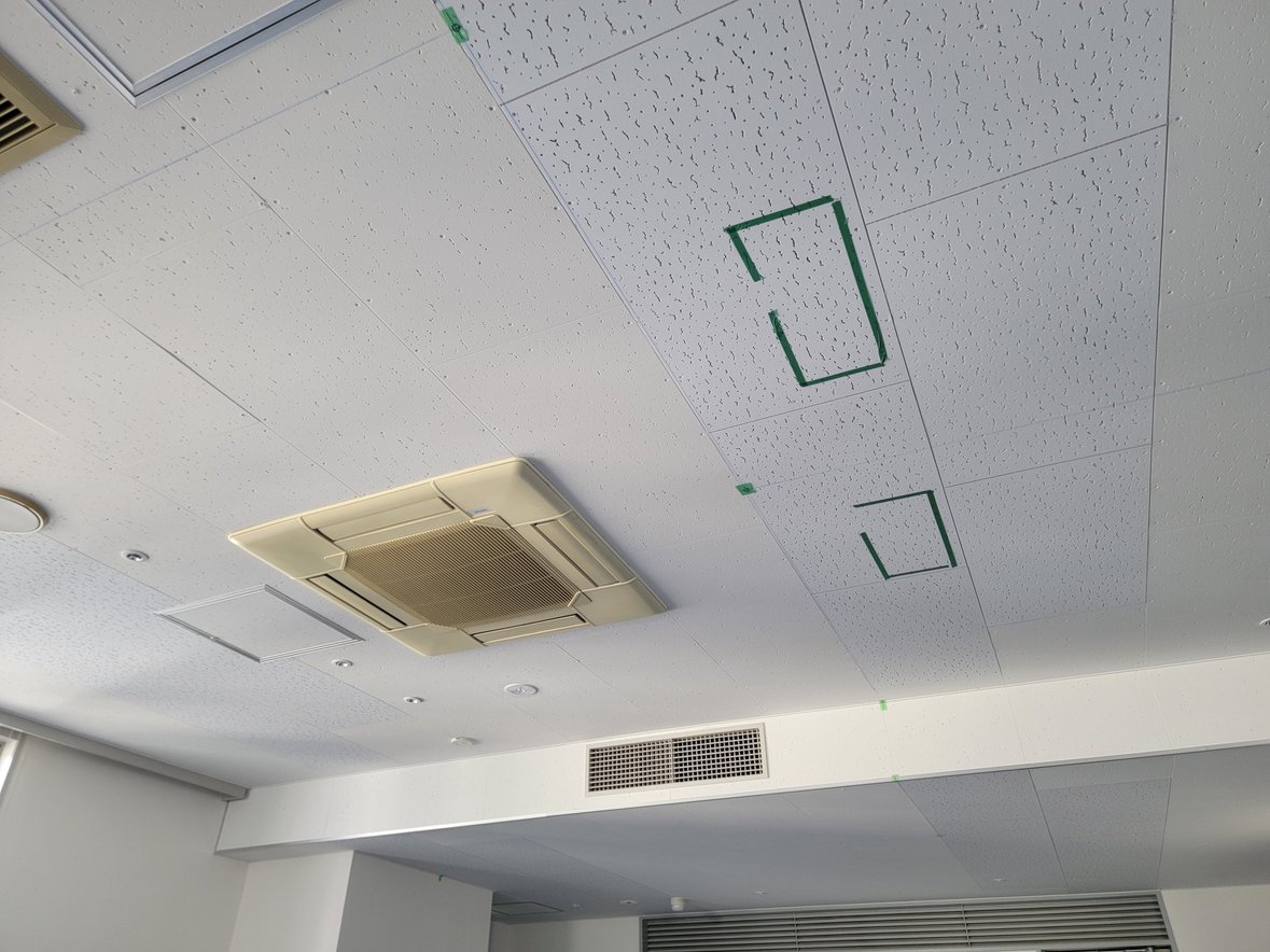 ☆三菱電機 4方向天井カセット形エアコンに分ダクトフランジを取り付け 