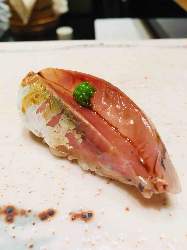 sushi ichizu 鮨いちづ 豪華 バンコク 美味 鯵しょうがとあさつき