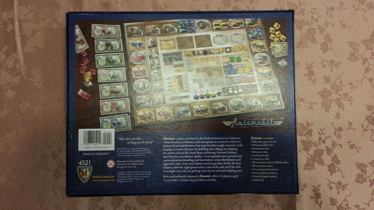 ボードゲーム・レビュー・評価】オートモービル（Automobile