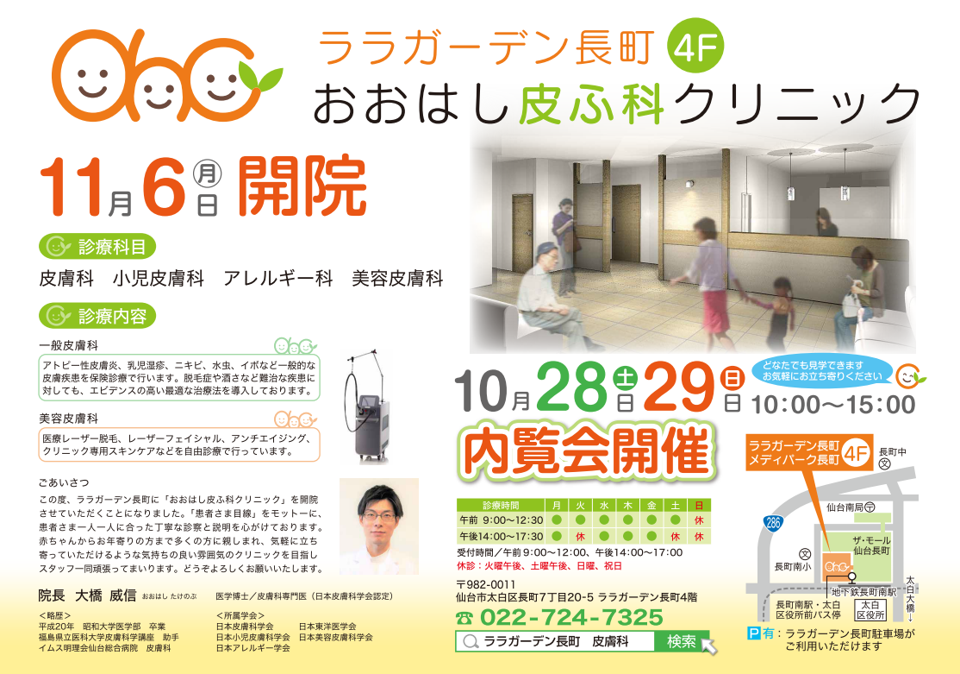 折込みチラシ おおはし皮ふ科の日々ログ 折込みチラシ おおはし皮ふ科の日々ログ