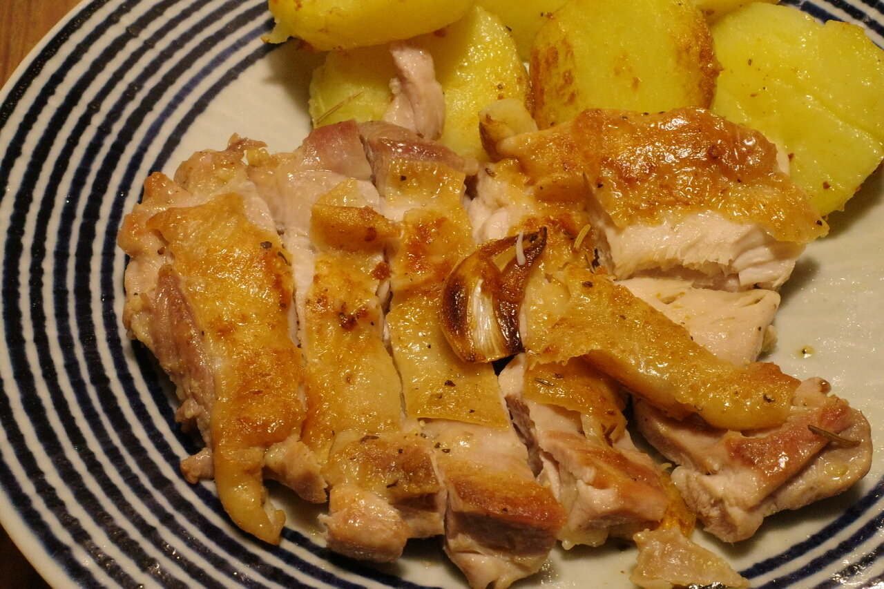 鶏もも肉のパリパリ焼き おやじ厨房に入る