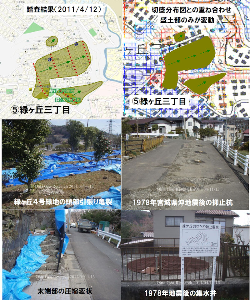 造成地盛土地すべり ２ 仙台市太白区緑ヶ丘３丁目 ぼちぼちと２