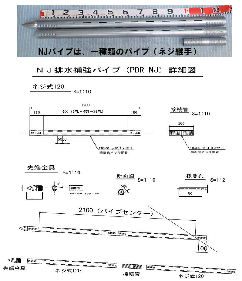 NJ排水補強パイプ 打込みアダプター 【公式通販】