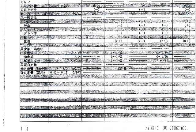血液検査値2009.12.11