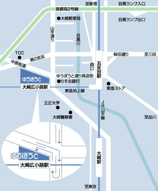 ゆうぽうとの地図