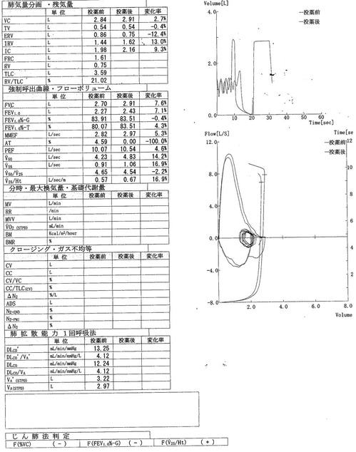 肺機能検査結果