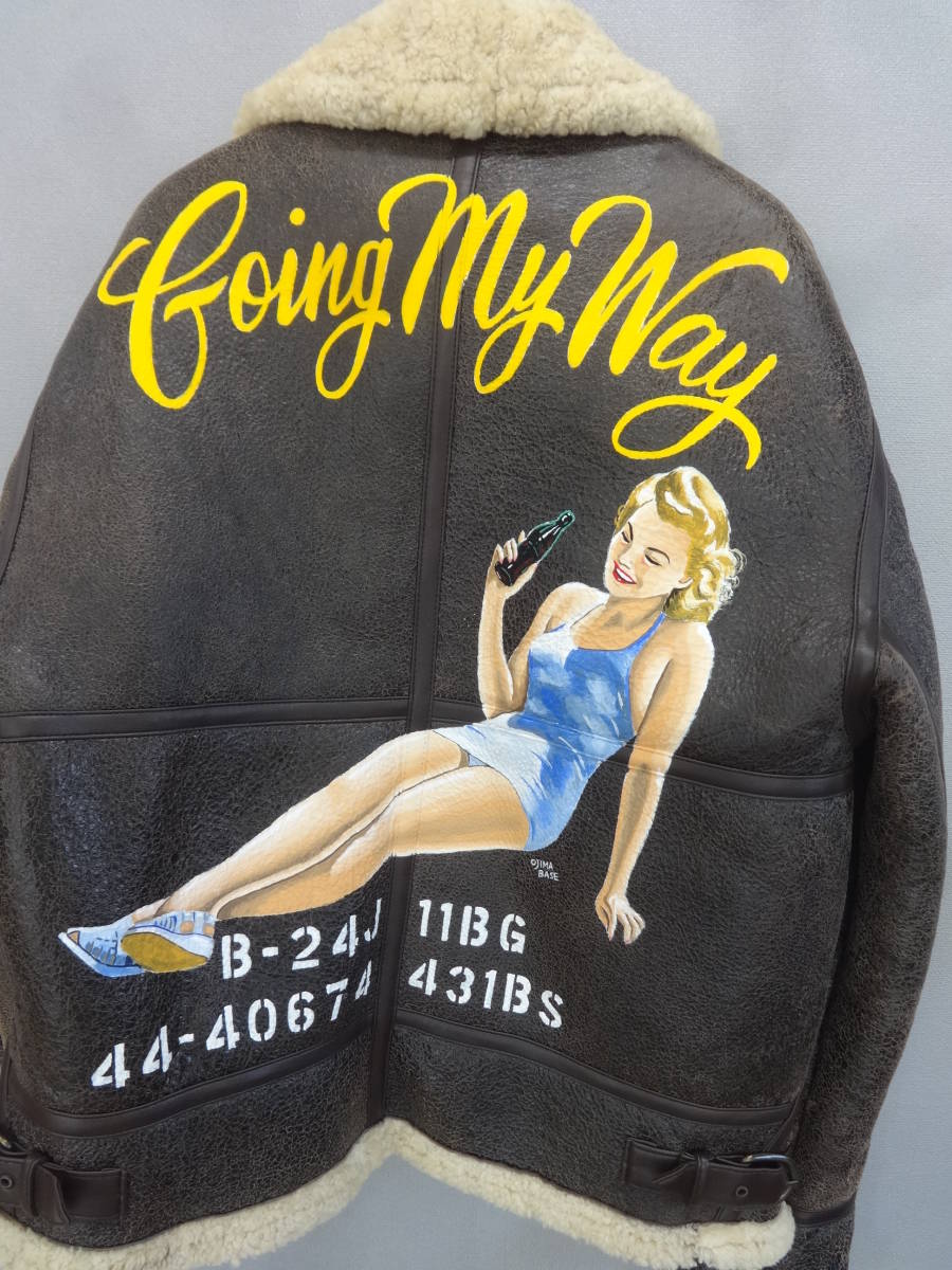 G-1フライトジャケット/ピンナップガール/ハンドペイント/A-2/B-3/良品