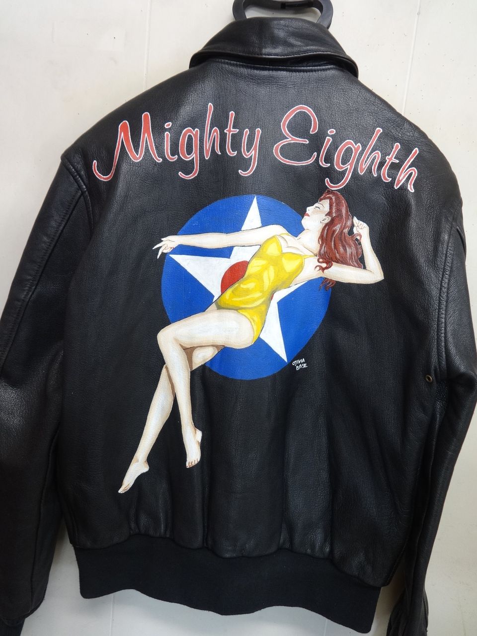 A-2フライトジャケット「ピンナップガール」ハンドペイント : OJIMA BASE