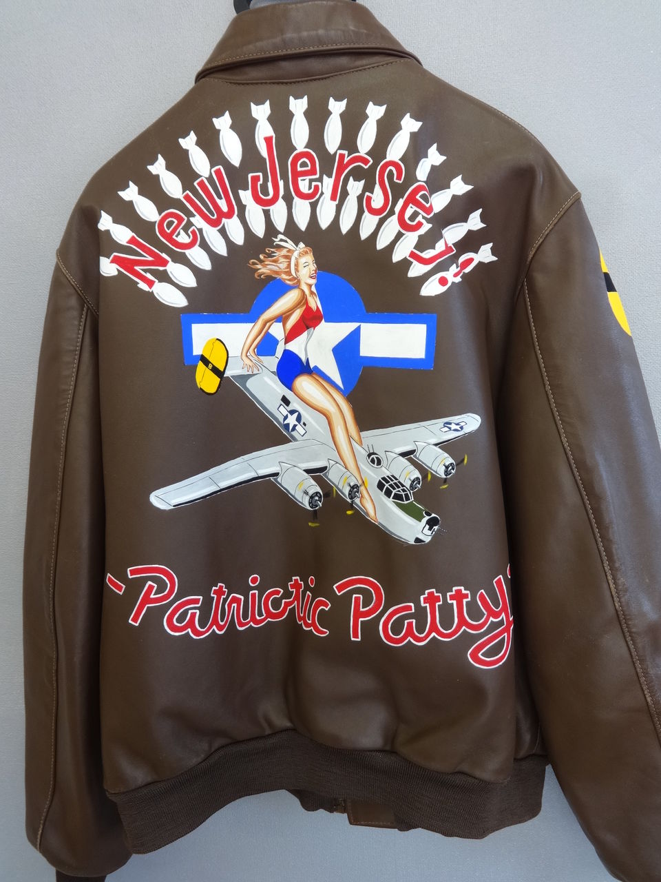 A-2フライトジャケット「NEW JERSEY 」ハンドペイント : OJIMA BASE A-2フライトジャケット「NEW JERSEY 」ハンドペイント : OJIMA BASE