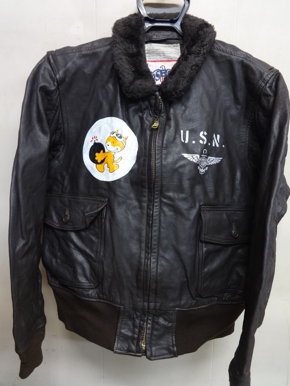 g-1 フライトジャケット ペイントカスタム ピンナップガール