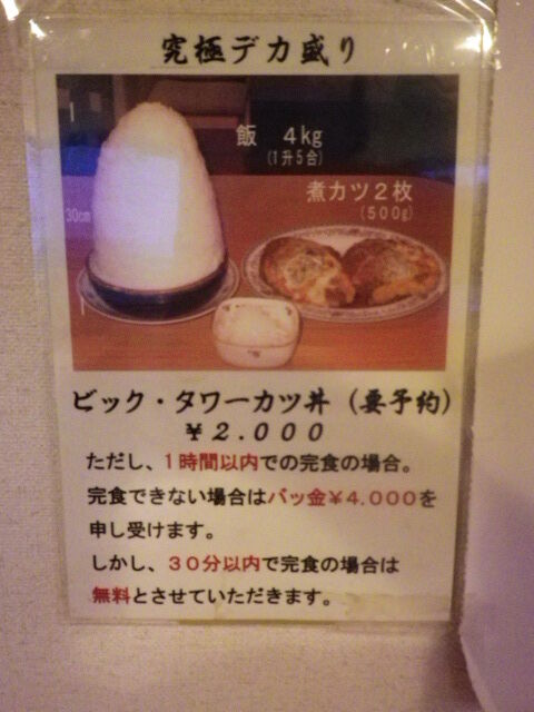 【画像】究極デカ盛りのビック・タワーカツ丼、あまりにもデカ盛り過ぎる