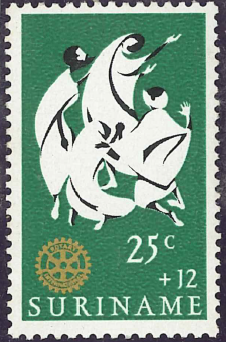 ﾛｰﾀﾘｰ切手　ｽﾘﾅﾑ　25¢+12