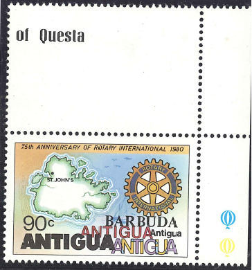 ﾛｰﾀﾘｰ切手 ｱﾝﾃｨｸﾞｱ･ﾊﾞｰﾌﾞｰﾀ 1980-07-21 90EC$