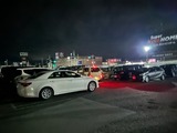 元旦朝の極楽湯駐車場