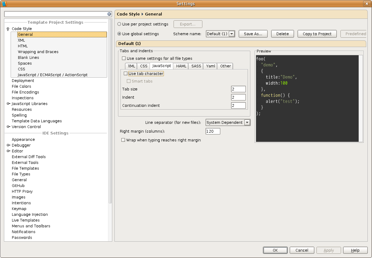 Webstorm タブ インデントの設定など のびーの食っちゃね だらだらな日々 食っちゃ寝生活してても意外と平気だったりする Webstorm タブ インデントの設定など のびーの食っちゃね だらだらな日々 食っちゃ寝生活してても意外と平気だったりする