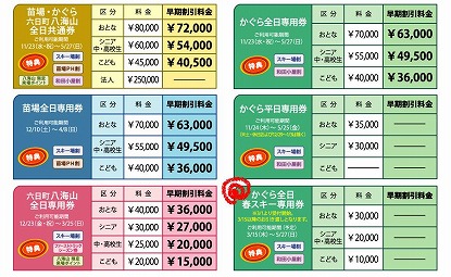 かぐら春シーズン券(｀・ω・´) : のびーの食っちゃね～だらだら