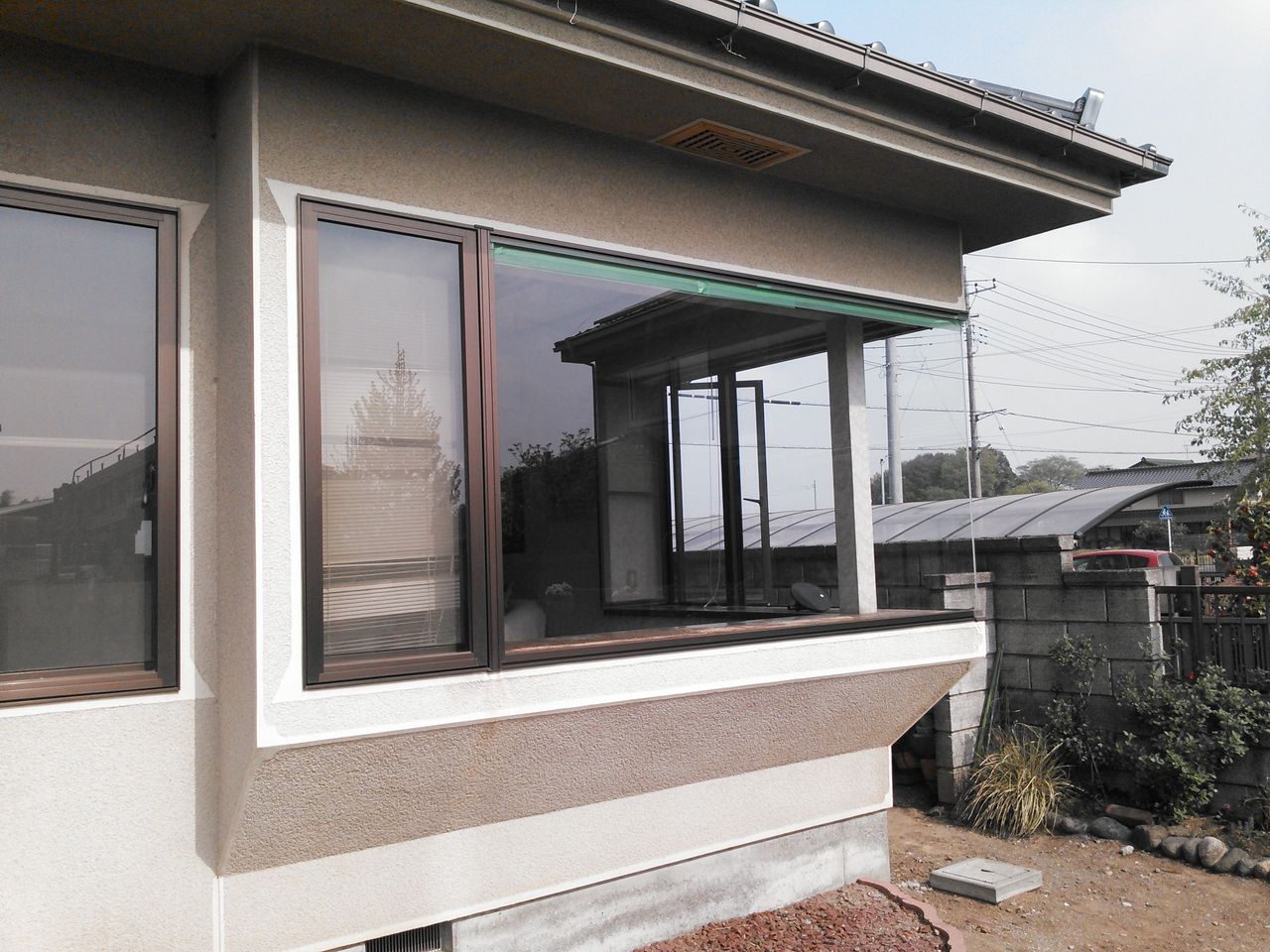 コーナー出窓ガラス交換工事 大川ガラス 工事事例 お知らせ