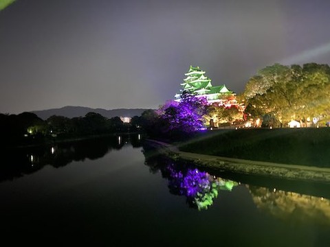 岡山城　夏夜