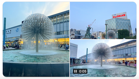 JR岡山駅東口広場「ピーコック噴水」
