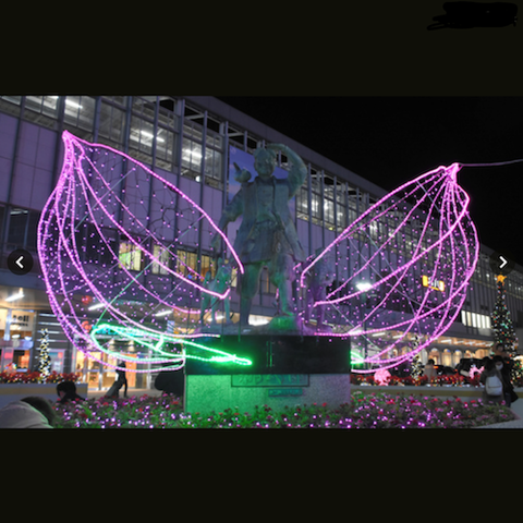 岡山駅前 桃太郎イルミ