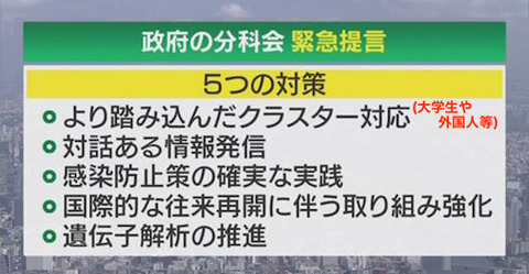 政府の分科会 緊急提言ss