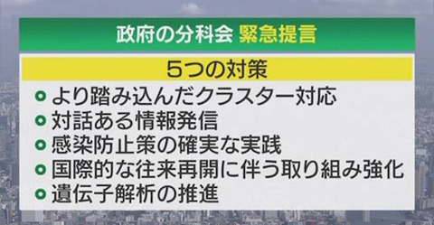 政府の分科会　緊急提言