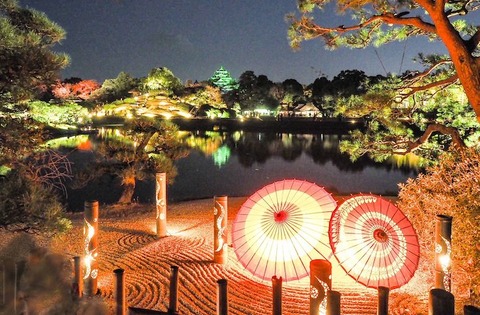 岡山　幻想庭園　後楽園(岡山城)aba